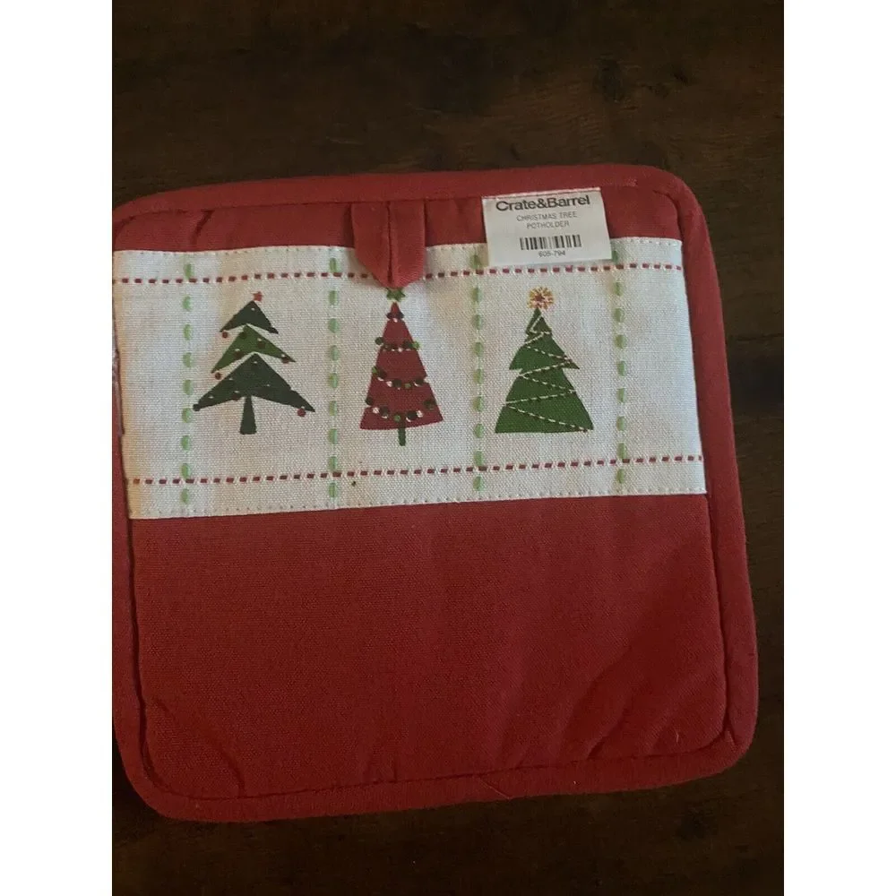 Crate & Barrel Set of 2 Potholder Christmas Trees